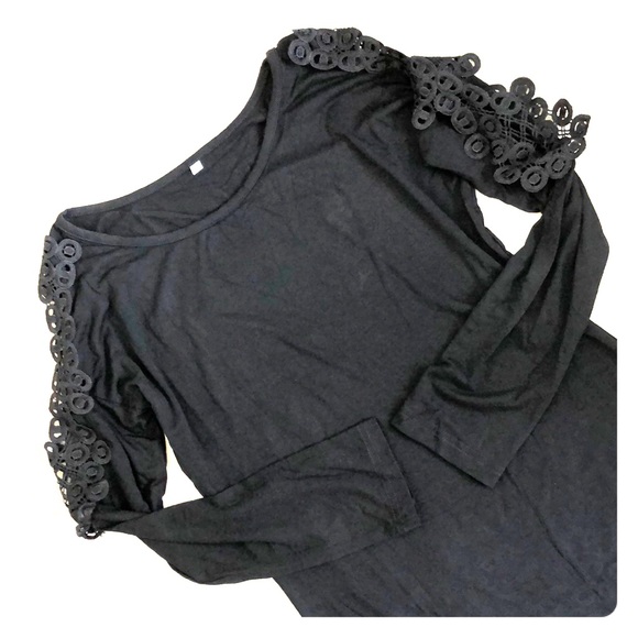 LAST ONE‼️ SEXY Black lace long Sleeve Mini Dress - Picture 5 of 6